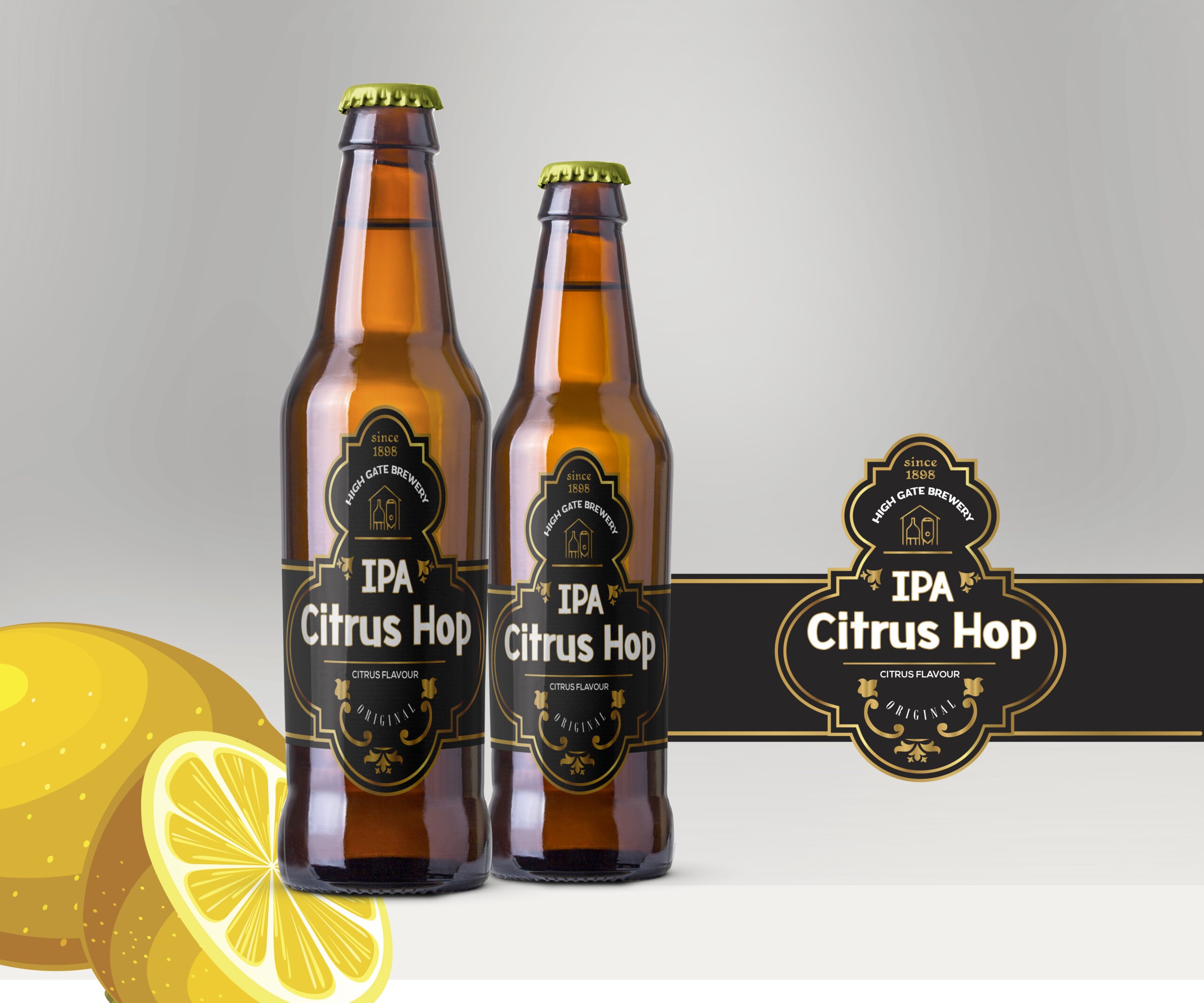 two bottles of beer isolated on white